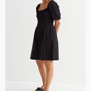 H&M square neck puff sleeve mini dress